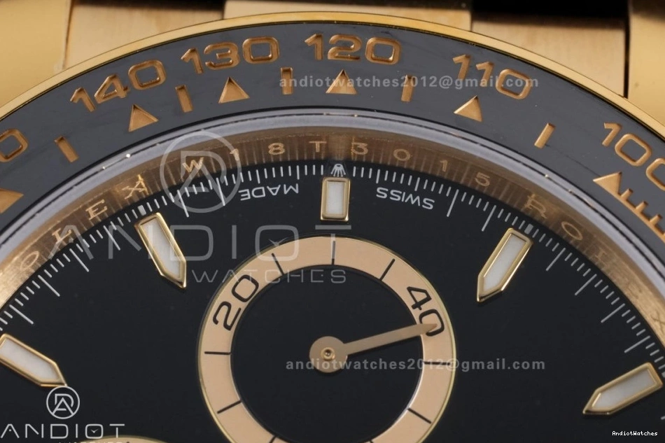 Gold VSF 804 Daytona Marker Weight Black Best Snug Gain Black Dial 1:1 DD Stick Sub-dial Oyster-flex Rim Edition 126518 on Strap 0308